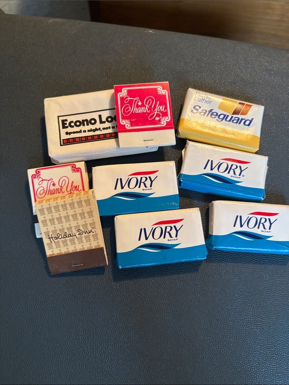 Vintage hotel items.  Ivory Hotel Bar Soap Bundle with Assorted Guest Soaps.